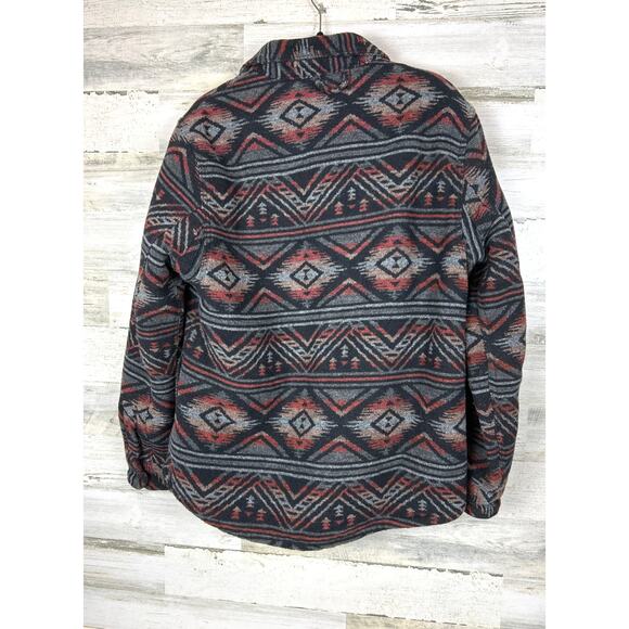 JACHS New York Men’s M Multicolor Aztec Sherpa Lined Button Up Jacket Coat - Picture 2 of 7